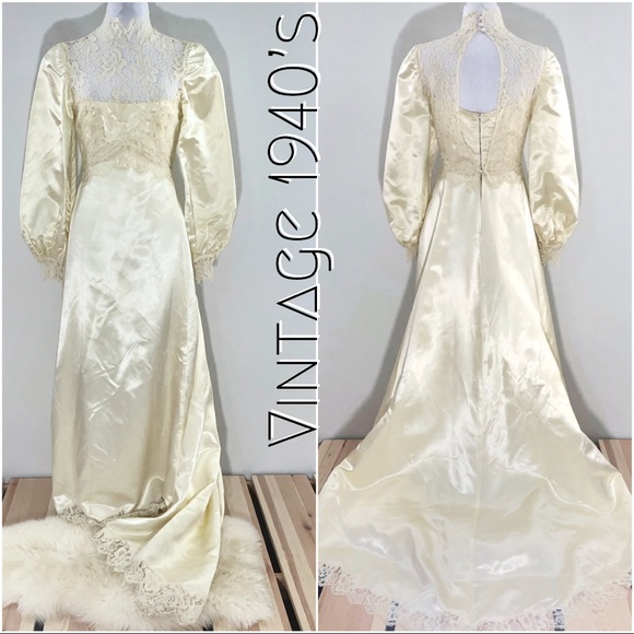 lace and pearl wedding dress